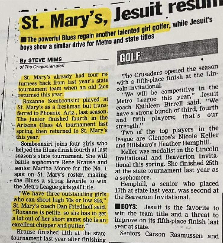 The World’s #1 Female Golfer, a Division I amateur going to The Masters and my Club Championship win: the secret that Thais us together